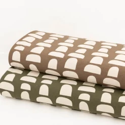 Canvas Stoff mit 70% Baumwolle Leinenlook abstrakt grün natur 1,48m Breite