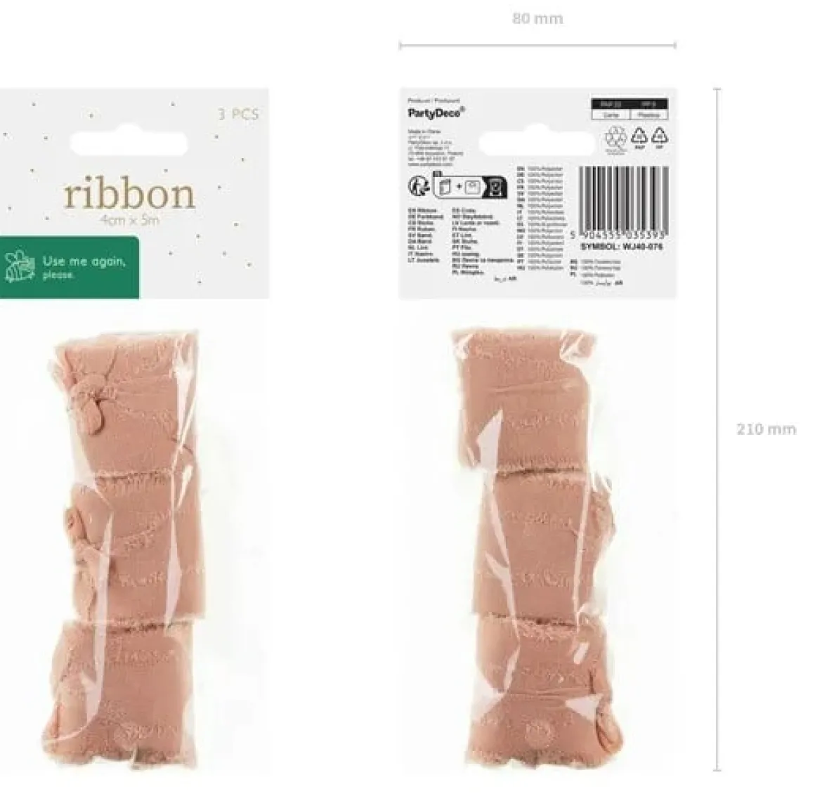 Chiffonband lachsrosa 4x500cm im 3er Pack