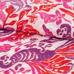 Chiffon Blumen Papagei pink rot lila 1,49m Breite