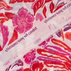 Chiffon Blumen Papagei pink rot lila 1,49m Breite