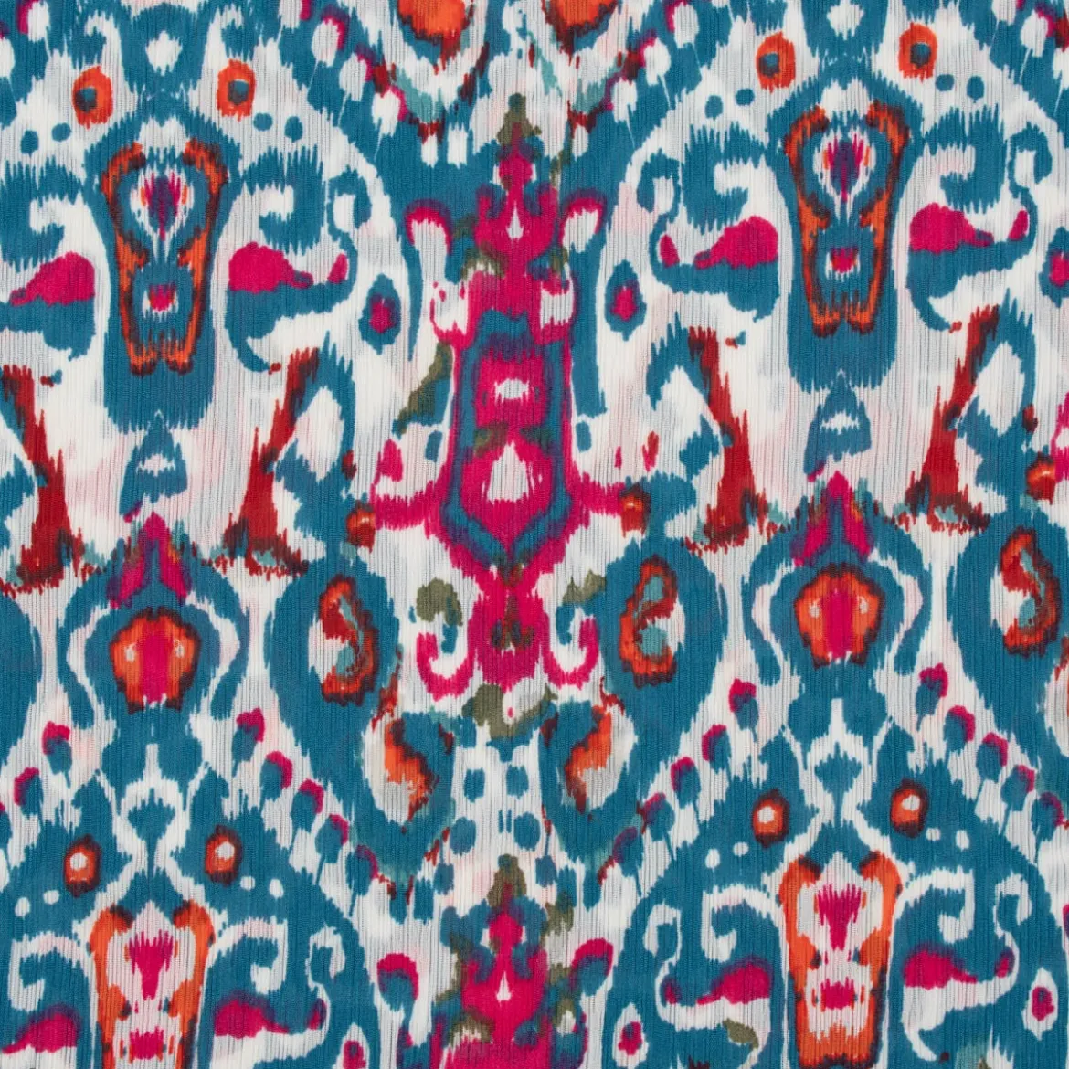 Chiffon Fantasie-Ornamente blau 1,49m Breite
