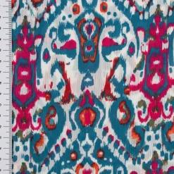 Chiffon Fantasie-Ornamente blau 1,49m Breite