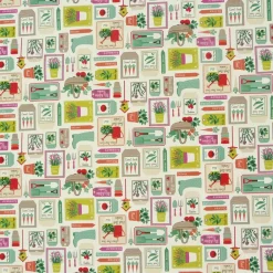 Clarke & Clarke Baumwollstoff Garten Gardening Spring Dekostoff
