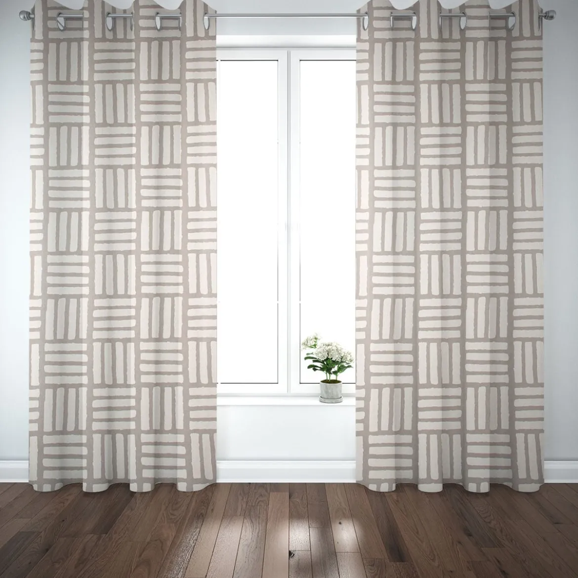 Clarke & Clarke Baumwollstoff Malva taupe braun
