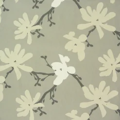 Clarke & Clarke Baumwollstoff Blumen Äste Tilda taupe grau creme