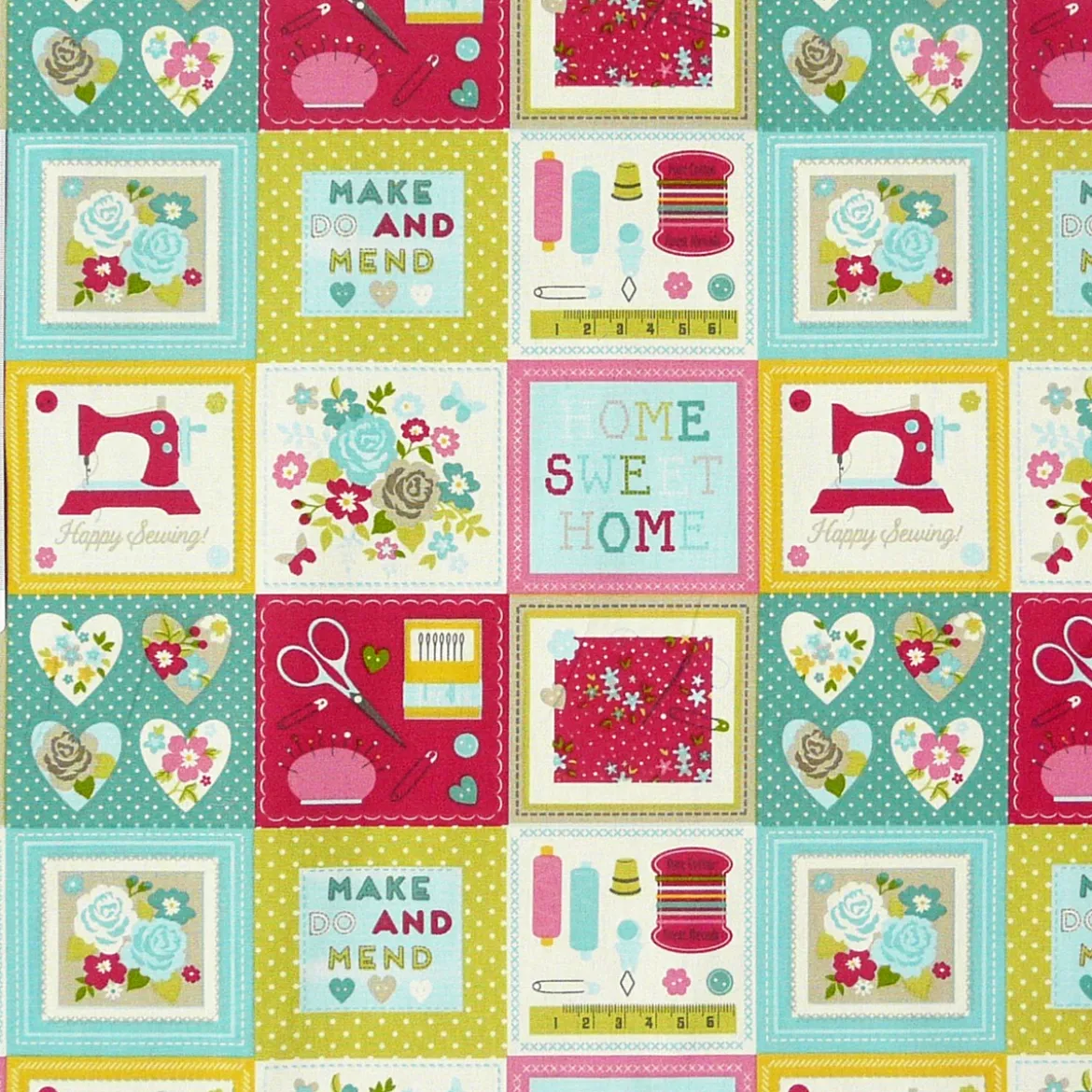 Clarke & Clarke Baumwollstoff Patchwork Nähutensilien Craftwork