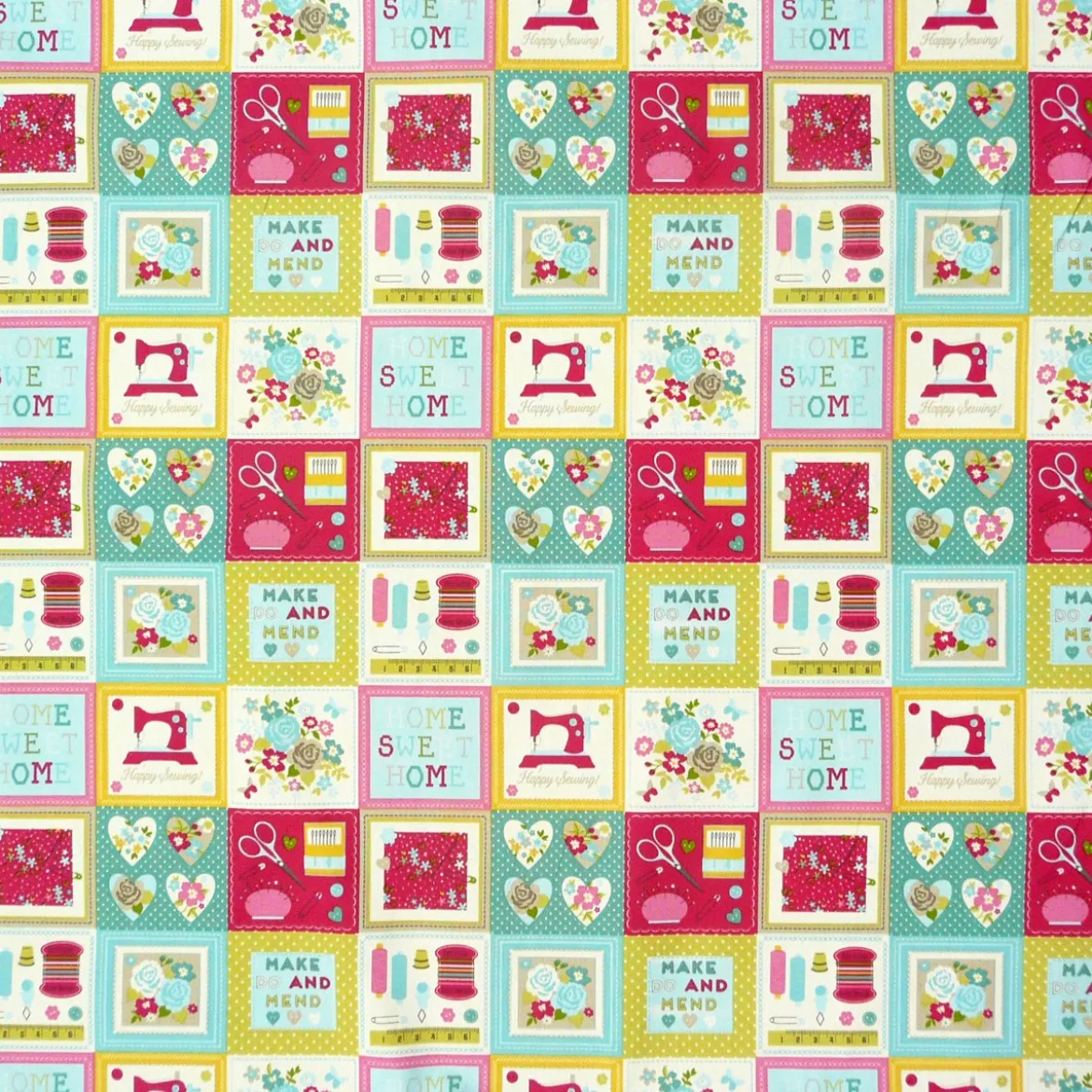 Clarke & Clarke Baumwollstoff Patchwork Nähutensilien Craftwork
