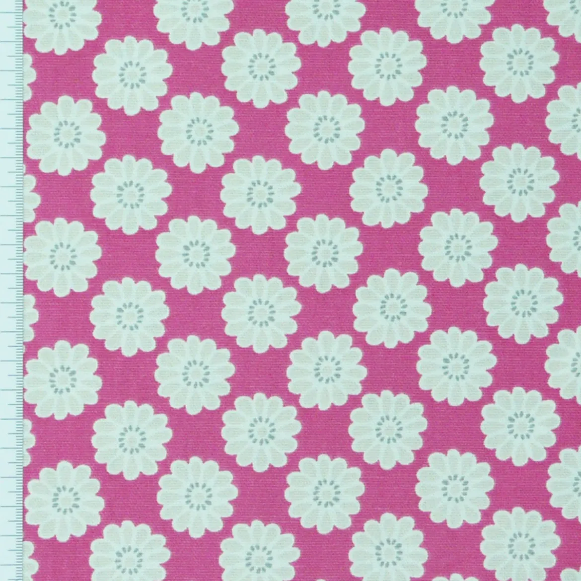 Clarke & Clarke Blumen Blütenkopf himbeere Baumwollstoff Dekostoff Stoff