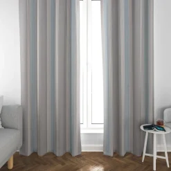 Clarke & Clarke STUDIO G Baumwollstoff Streifen Mineral blau grau 138cm Breite