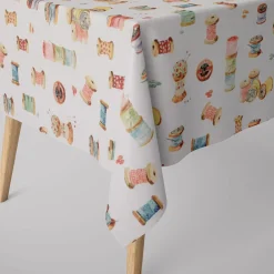 Clarke & Clarke STUDIO G Digitaldruck Nähen Nähaccessoires ecru multi 138cm Breite