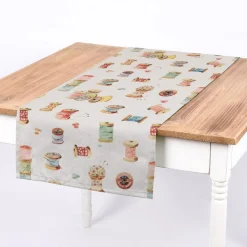 Clarke & Clarke STUDIO G Digitaldruck Nähen Nähaccessoires ecru multi 138cm Breite