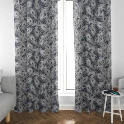 Clarke & Clarke STUDIO G Englischer Dekostoff Polsterstoff Federn Pfau dunkelblau weiß blau 138cm Breite