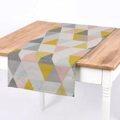Clarke & Clarke STUDIO G Englischer Dekostoff Baumwollstoff Polsterstoff Brio Dreiecke Sorbet rosa senf blau grau 138cm Breite