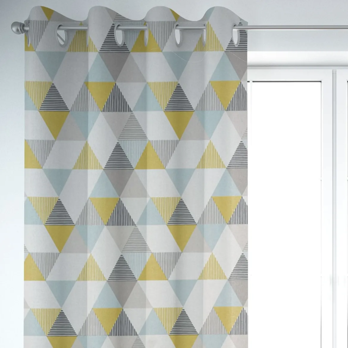 Clarke & Clarke STUDIO G Englischer Dekostoff Baumwollstoff Polsterstoff Brio Dreiecke Mineral mint grün grau 138cm Breite