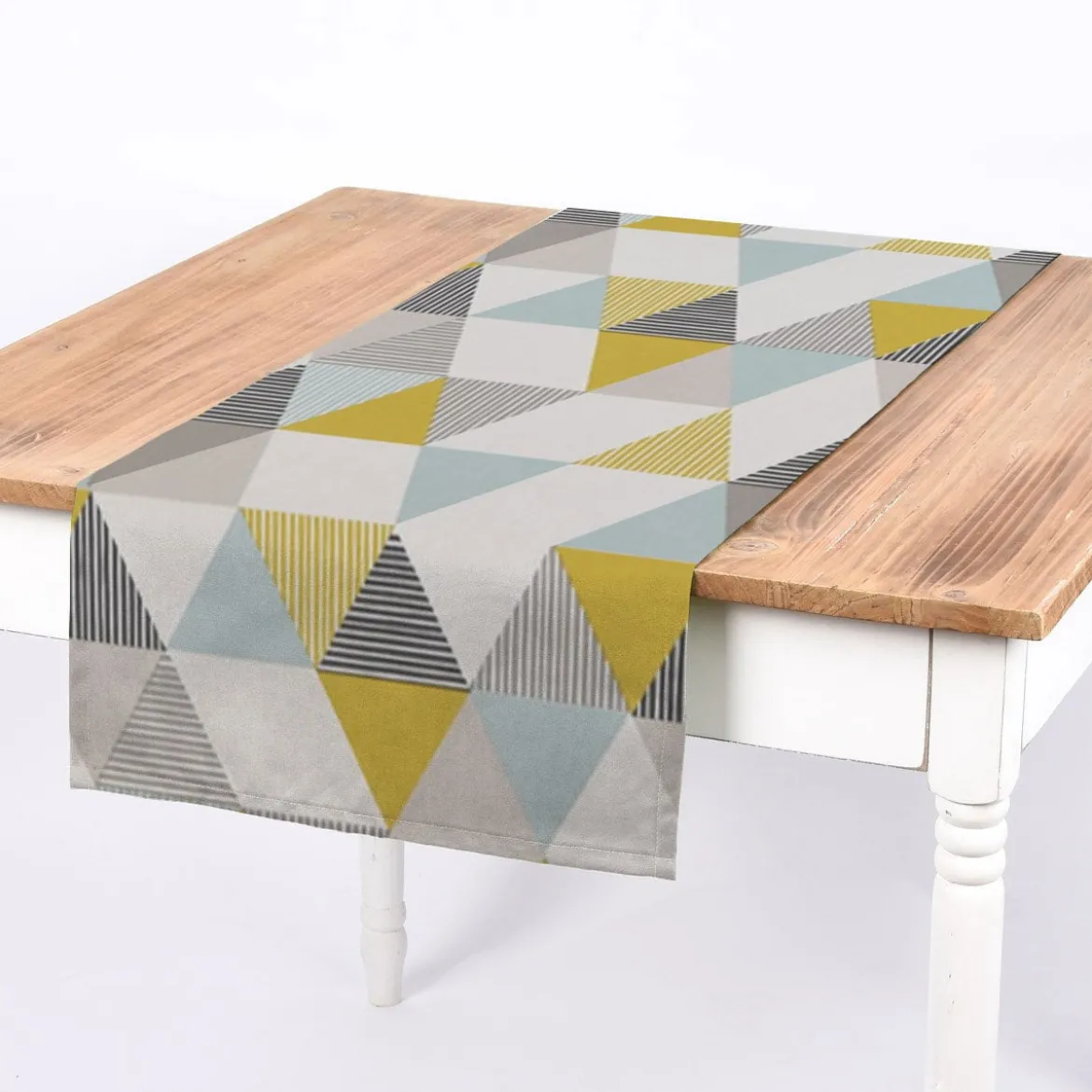 Clarke & Clarke STUDIO G Englischer Dekostoff Baumwollstoff Polsterstoff Brio Dreiecke Mineral mint grün grau 138cm Breite