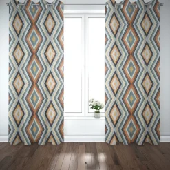 Clarke & Clarke STUDIO G Englischer Dekostoff Polsterstoff geometrisch Ethno Raute creme bunt 138cm Breite