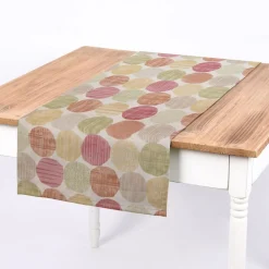 Clarke & Clarke STUDIO G Englischer Dekostoff Polsterstoff Baumwollstoff Halbpanama Stones Steine Kreise weiß rot orange grün 138cm Breite