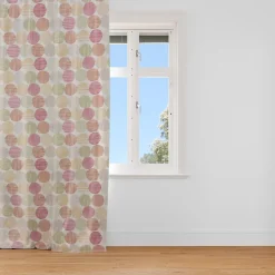 Clarke & Clarke STUDIO G Englischer Dekostoff Polsterstoff Baumwollstoff Halbpanama Stones Steine Kreise weiß rot orange grün 138cm Breite