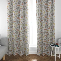 Clarke & Clarke STUDIO G Englischer Dekostoff Baumwollstoff Polsterstoff Blätter weiß grün gelb braun 138cm Breite