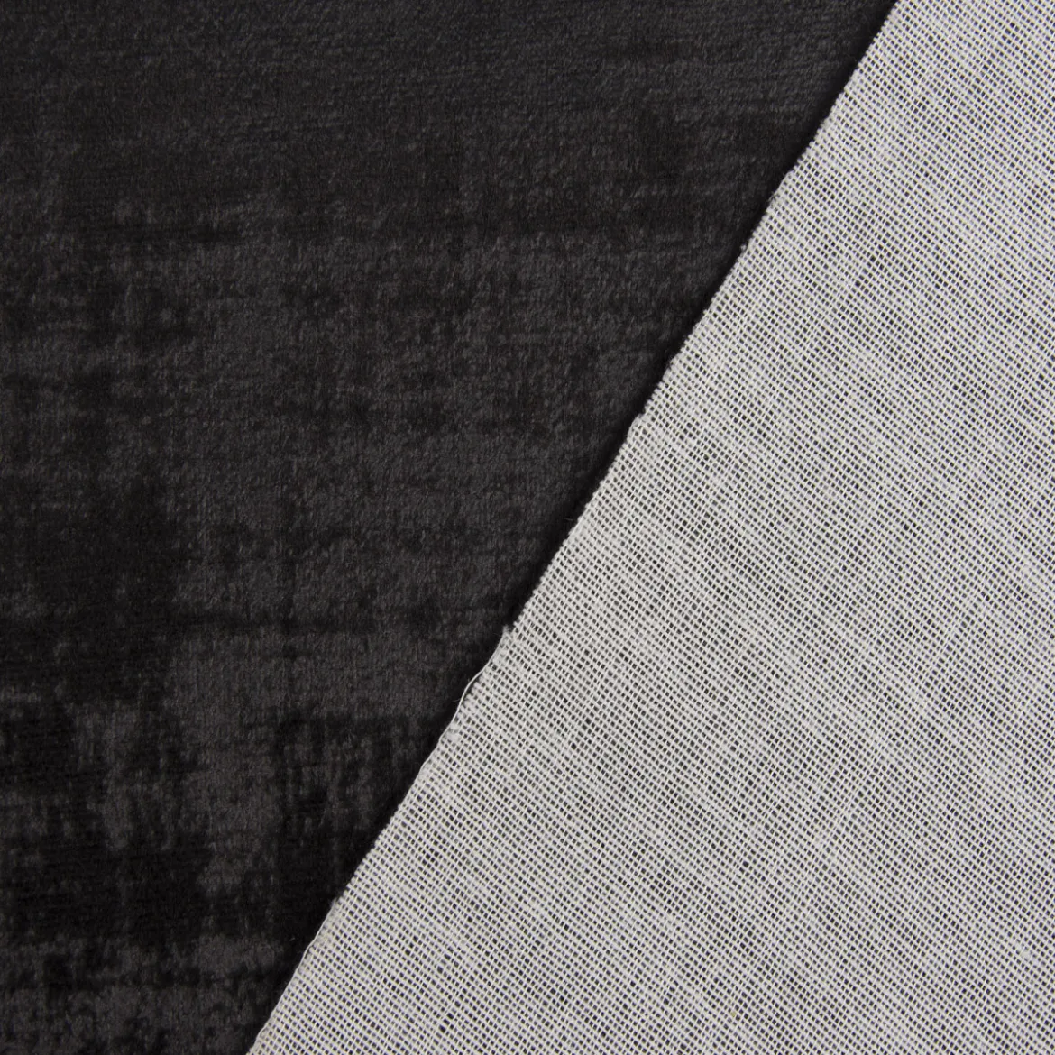 Clarke & Clarke STUDIO G Samtstoff Polsterstoff Dekostoff Clarke & Clarke STUDIO G Microfaser Alessia Struktur schwarz 140cm Breite