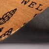 Clayre & Eef Fußmatte Welcome Wiesenblumen Kokosnussfaser Kunststoff natur schwarz 75x45x1cm