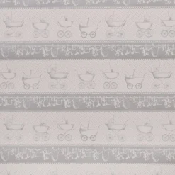 Clayre & Eef Geschenkpapier Kinderwagen Baby grau weiß 70x200cm