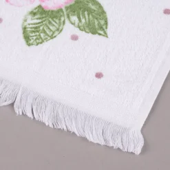 Clayre & Eef Gästehandtuch Rosen weiß rot grün 40x66cm