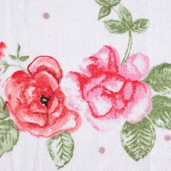 Clayre & Eef Gästehandtuch Rosen weiß rot grün 40x66cm