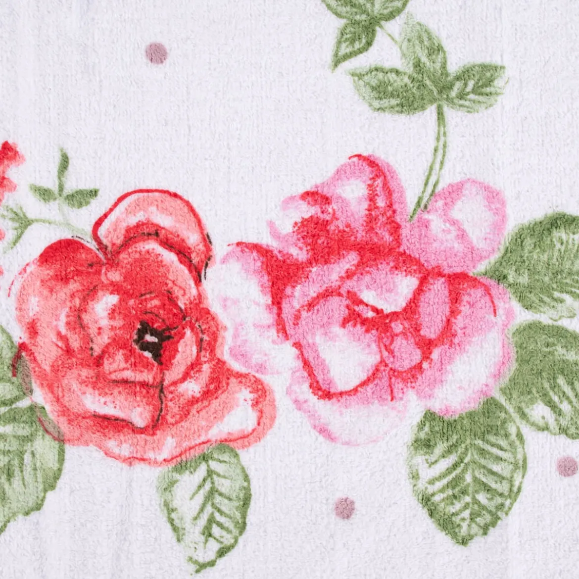Clayre & Eef Gästehandtuch Rosen weiß rot grün 40x66cm