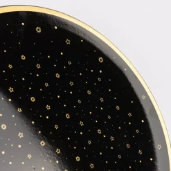 Clayre & Eef Platzteller Sterne Kunststoff schwarz goldfarbig 33cm