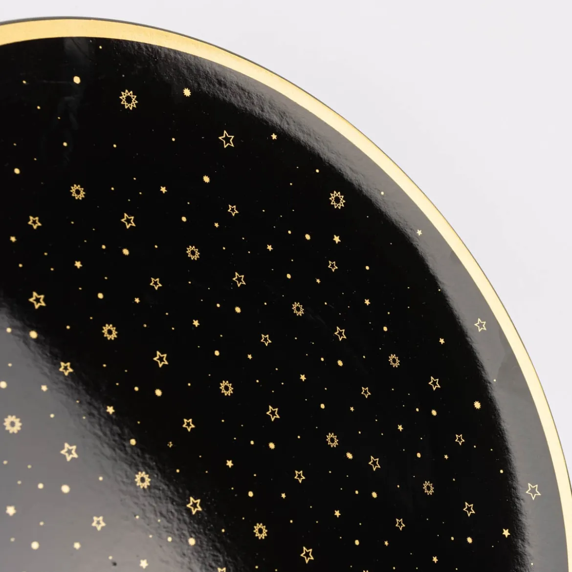 Clayre & Eef Platzteller Sterne Kunststoff schwarz goldfarbig 33cm