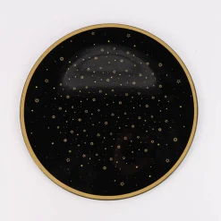 Clayre & Eef Platzteller Sterne Kunststoff schwarz goldfarbig 33cm