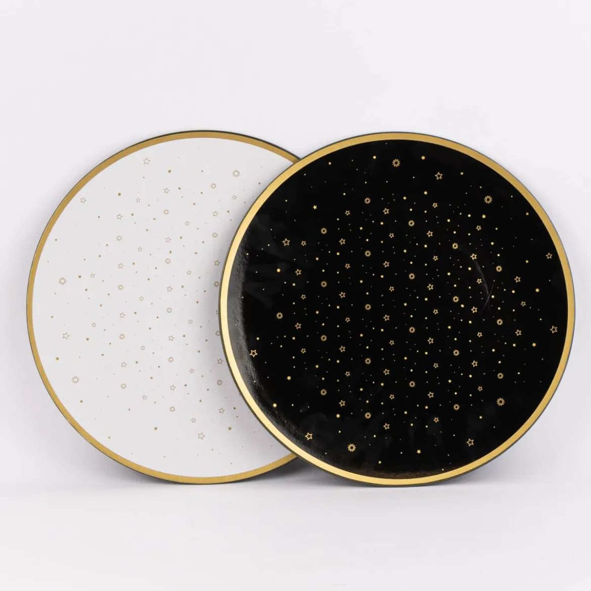 Clayre & Eef Platzteller Sterne Kunststoff weiß goldfarbig 33cm
