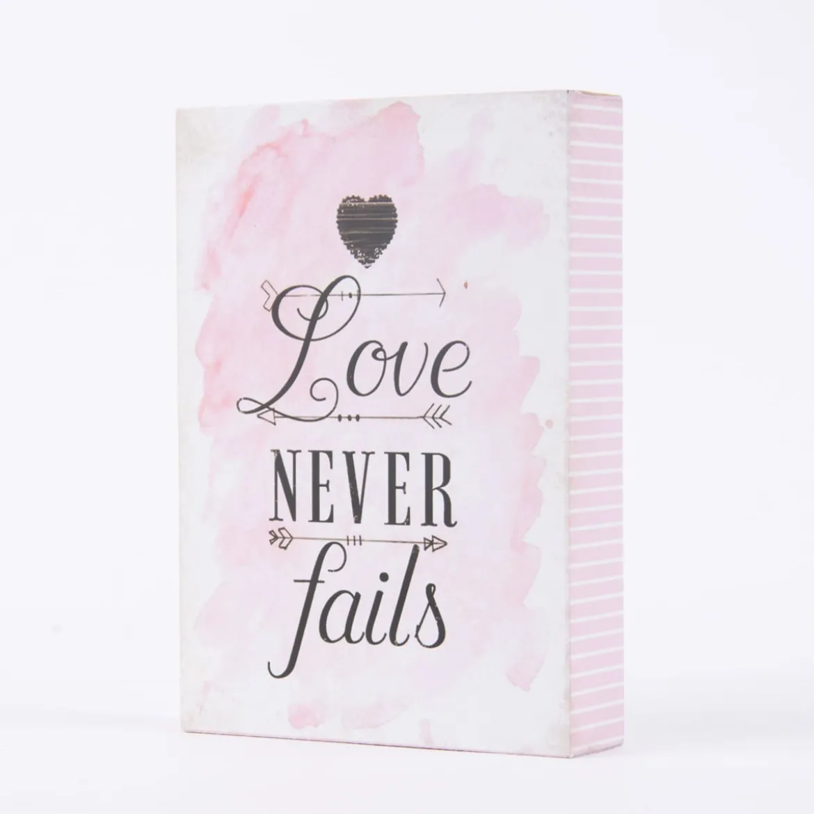 Clayre & Eef Schild Love never fails Holz rosa 9x2x13cm