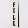 Clayre & Eef Schild PULL weiß schwarz 9x25,5cm