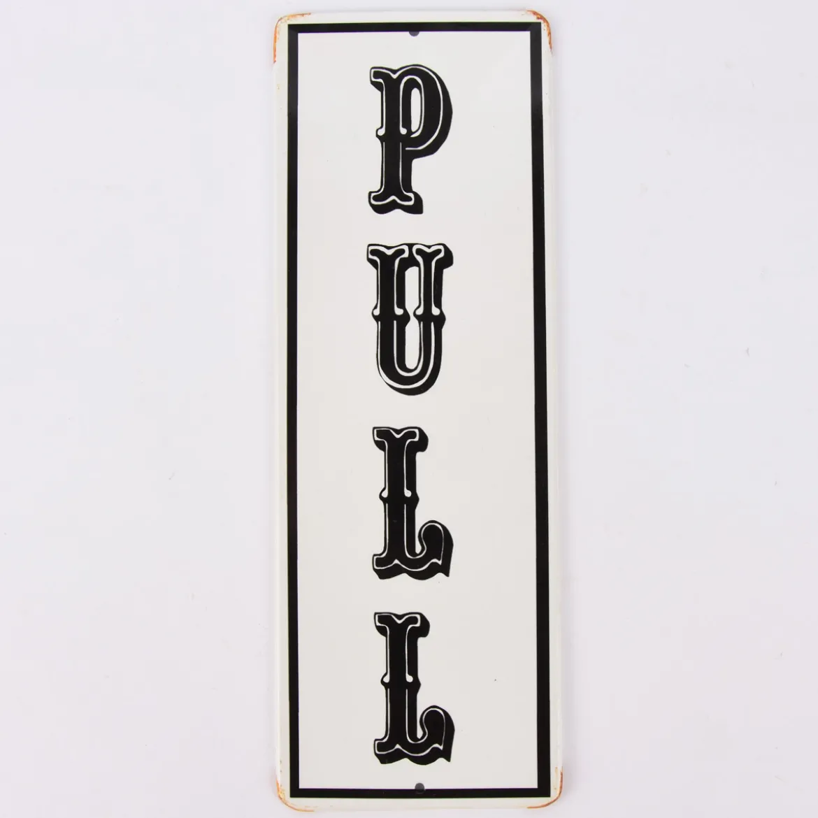 Clayre & Eef Schild PULL weiß schwarz 9x25,5cm