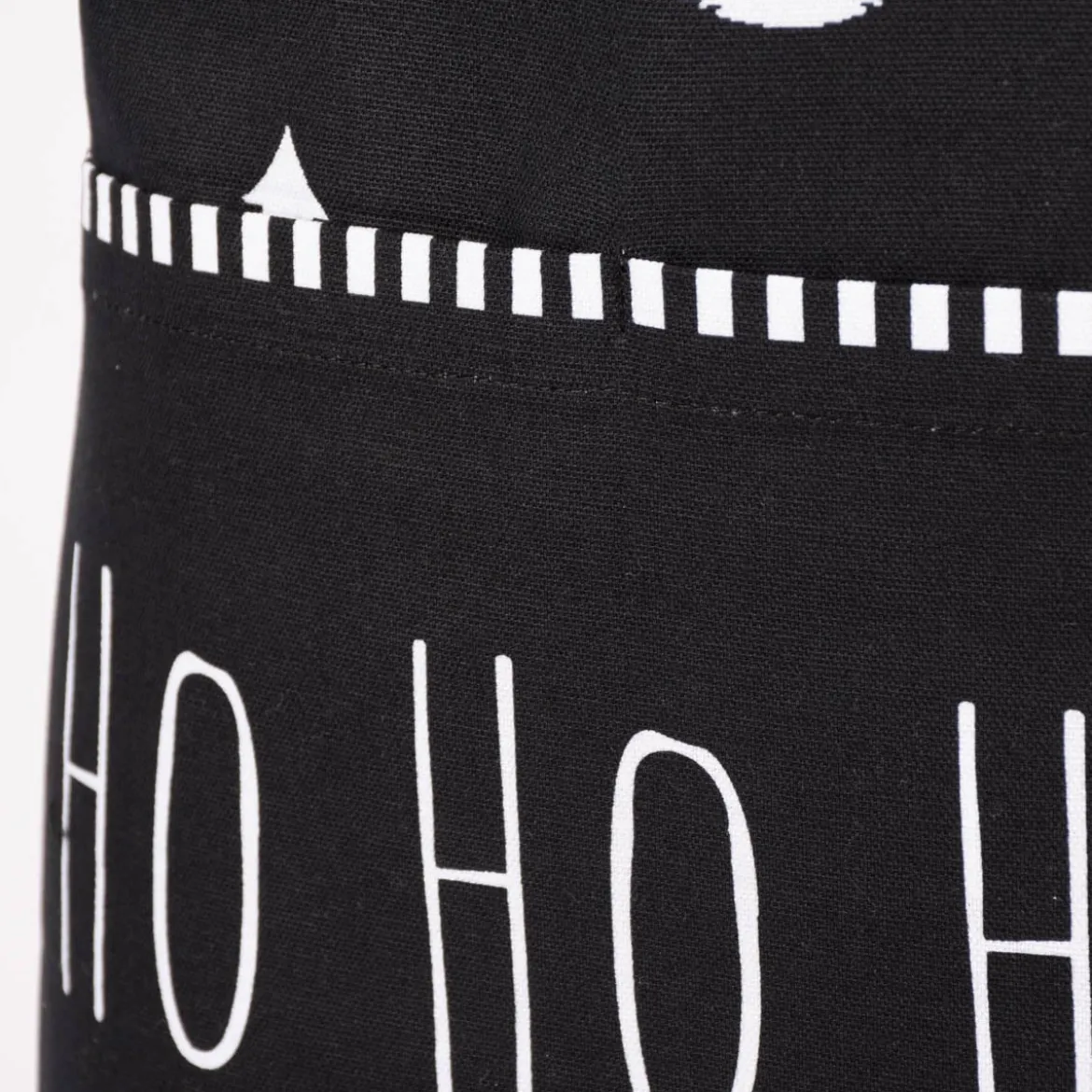 Clayre & Eef Schürze verstellbar Tannenbäume HO HO HO schwarz weiß 70x85cm