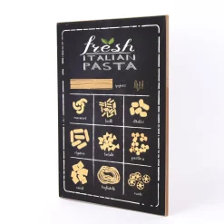 Clayre & Eef Textbild Fresh Pasta MDF schwarz weiß gelb 30x40cm