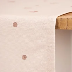 Clayre & Eef Tischläufer mit Dreiecksabschluss Dackel Herzen Punkte beige braun altrosa 50x160cm