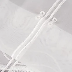 Clip-Panneaux Raffrollo Meterware Scheibenhänger Stickerei Voile nähfrei ecru 140cm hoch