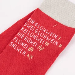 Coole Socke Weihnachten Glühwein Größe 41-45 rot grau