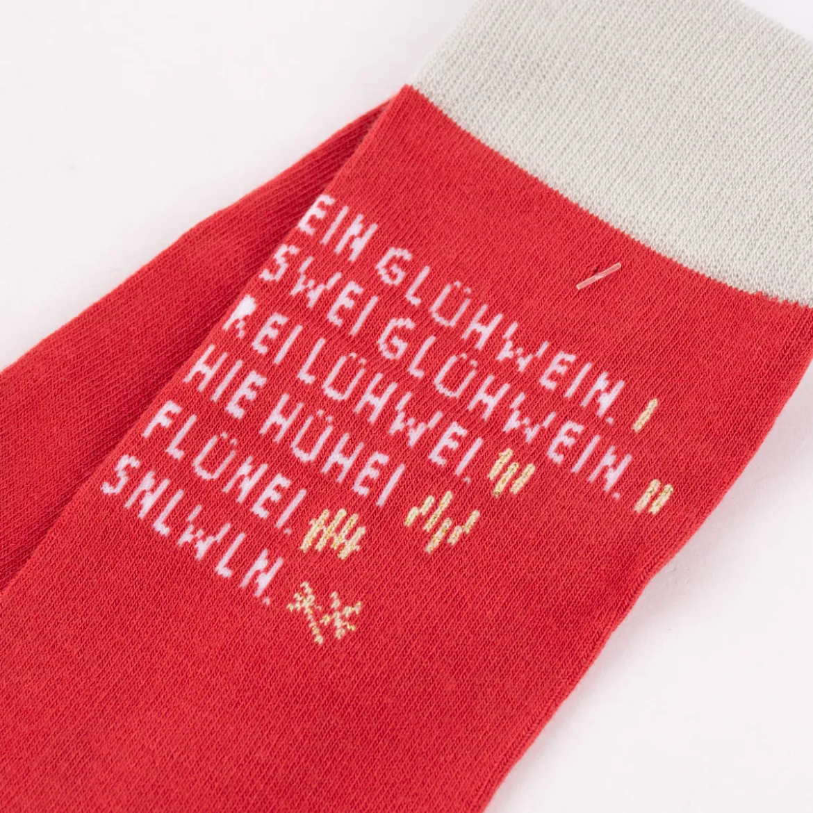 Coole Socke Weihnachten Glühwein Größe 41-45 rot grau