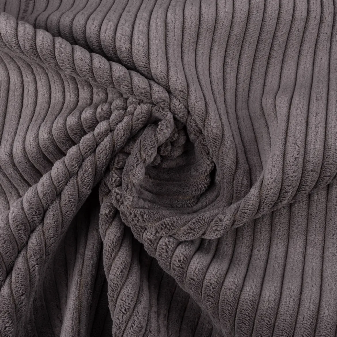 Cord Polsterstoff Möbelstoff Breitcord Baby Rib elephant grau 1,45m breit