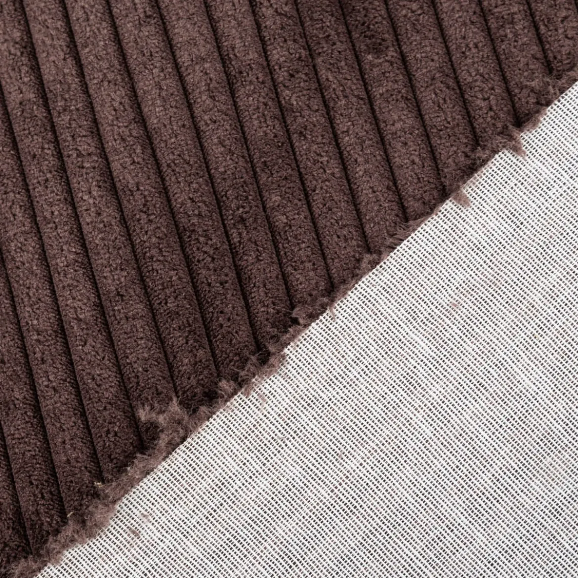 Cord Polsterstoff Möbelstoff Breitcord Baby Rib coffee braun 1,45m breit