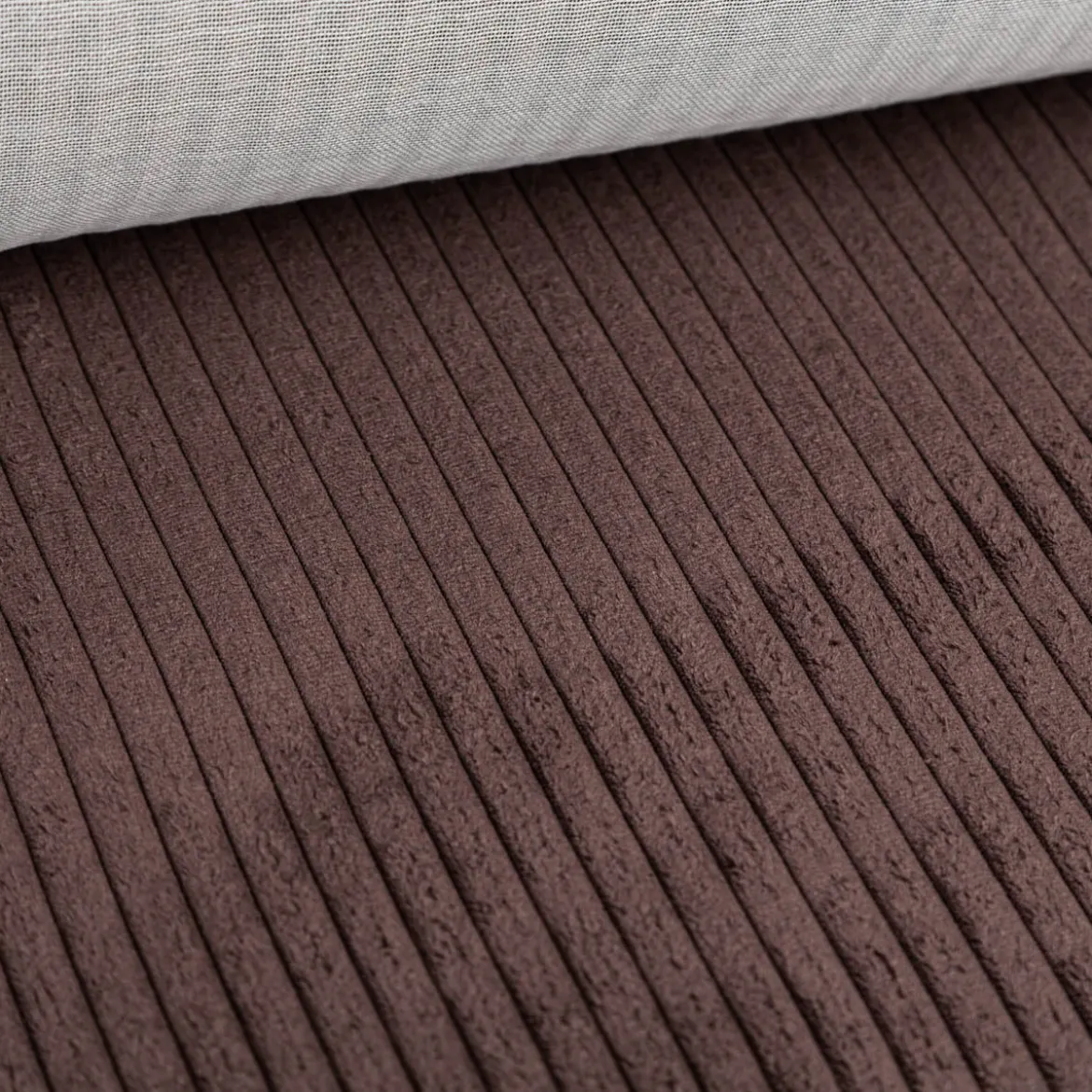 Cord Polsterstoff Möbelstoff Breitcord Baby Rib coffee braun 1,45m breit
