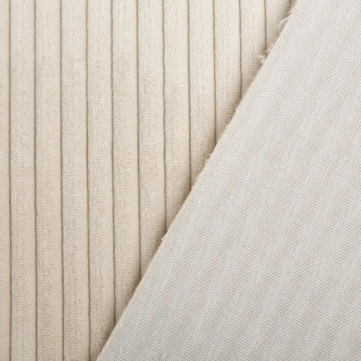 Cord Polsterstoff Möbelstoff Breitcord Baby Rib ecru 1,45m breit