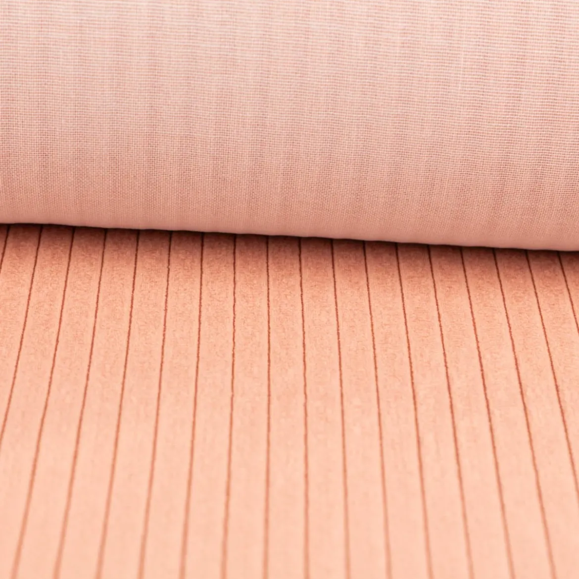 Cord Polsterstoff Möbelstoff Breitcord Baby Rib lachsrosa 1,45m breit