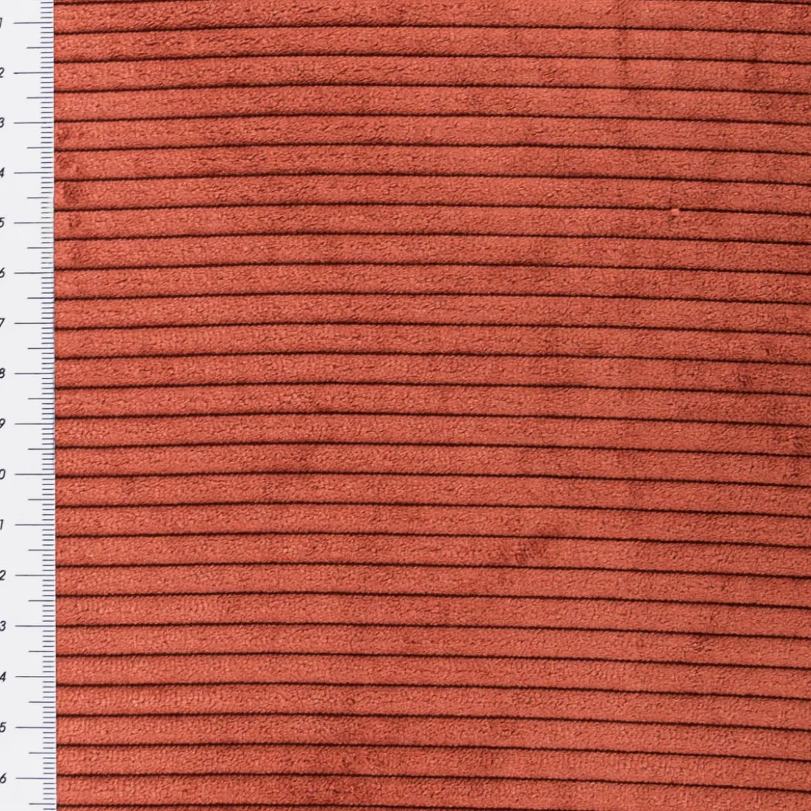 Cord Polsterstoff mit Fleckschutz Capri uni terracotta-braun 1,45m Breite