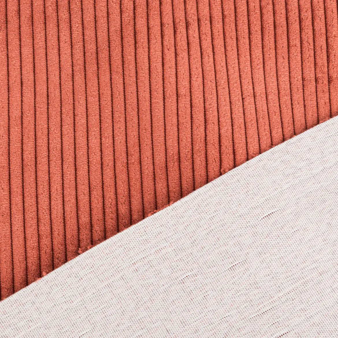 Cord Polsterstoff mit Fleckschutz Capri uni terracotta-braun 1,45m Breite