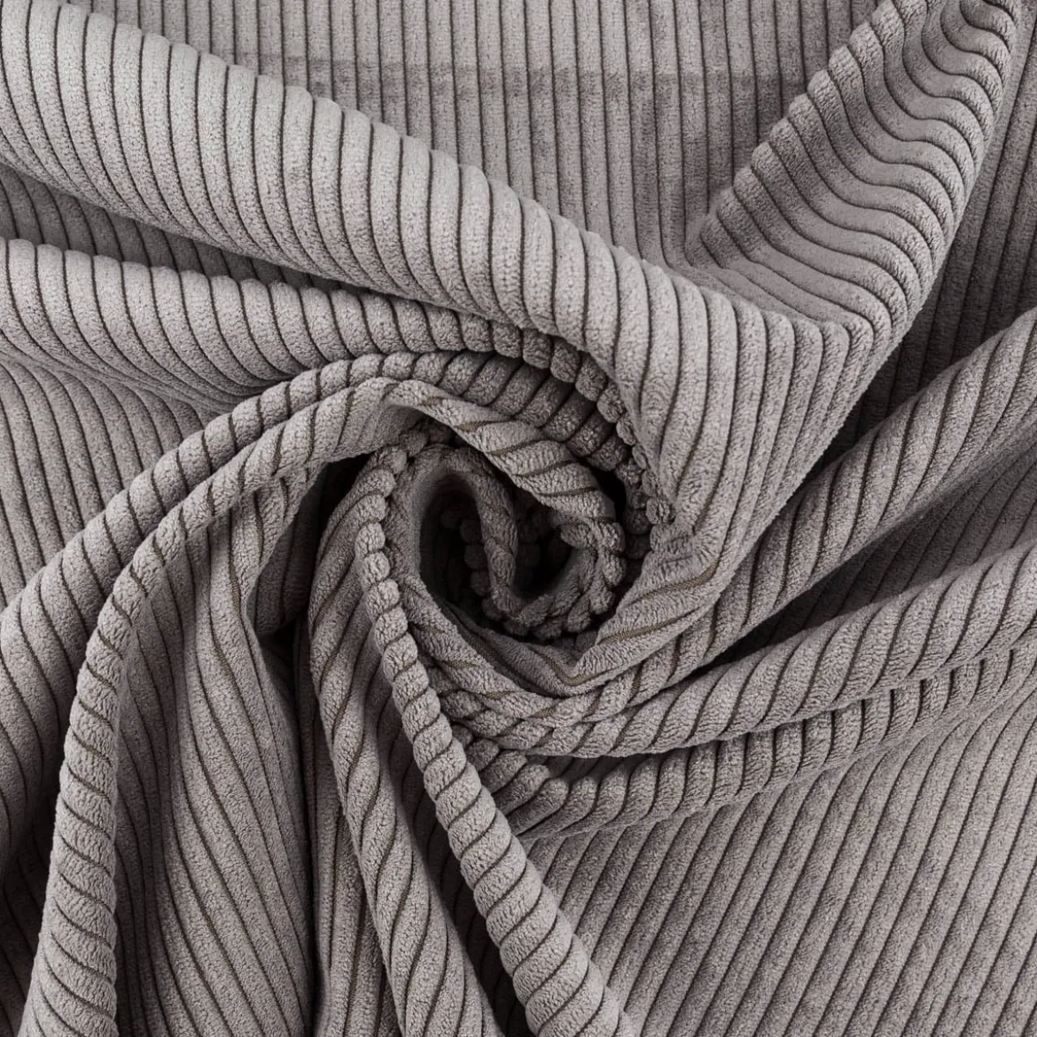 Cord Polsterstoff mit Fleckschutz Capri uni grau 1,45m Breite